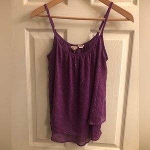 Mudd tank sz: M  light layers and shimmer dots - purple & pretty!